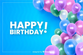 Happy birthday realistic background Free Vector