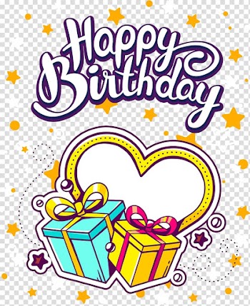Happy Birthday text overlay, Birthday Gift Greeting card Illustration, birthday transparent background PNG clipart
