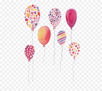Happy Birthday to You Balloon Greeting card Wish - Watercolor balloons 
