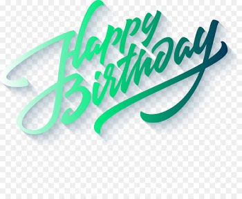 Happy Birthday to You Greeting card Wish E-card - Vector blue-green hue birthday celebration Font 