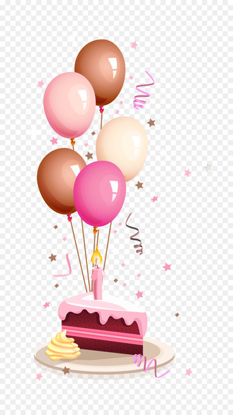 Happy Birthday to You Wish Greeting card - Colorful balloons and birthday cake cartoon 