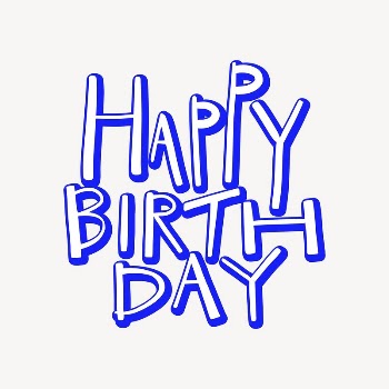 Happy Birthday  typography sticker | Free PSD - rawpixel