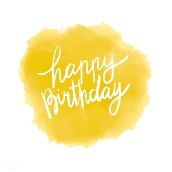 Happy birthday typography vector in yellow | Free stock vector - 472612