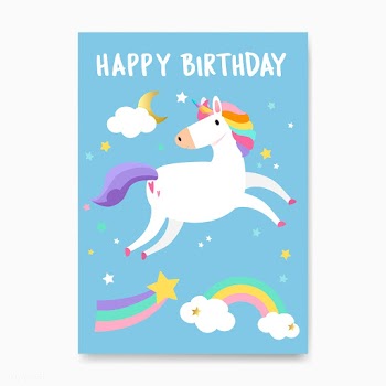 Happy birthday unicorn card vector | Free stock vector - 515570