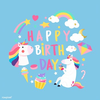 Happy Birthday unicorn with magic elements ca.. | Free stock vector - 515609