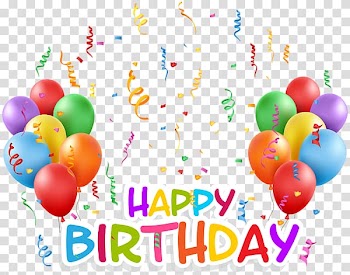 Happy birthday with balloons and confetti illustration, Happy Birthday to You Birthday cake Balloon Art , balloon transparent background PNG clipart
