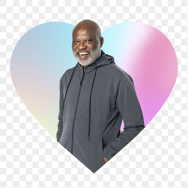 Happy black man png, heart | Free PNG - rawpixel