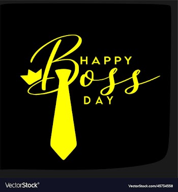 happy boss day with black background
