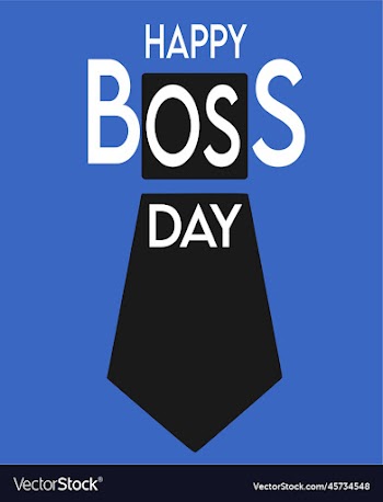 happy boss day with blue background