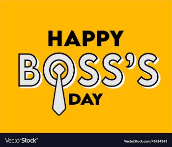 happy bosses day in yellow background