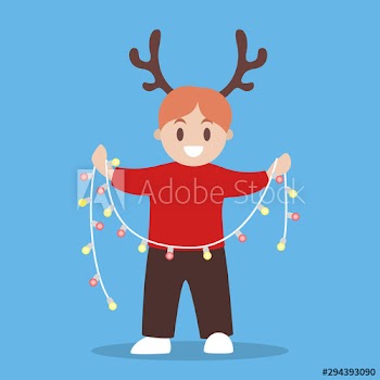Happy boy child in christmas sweater