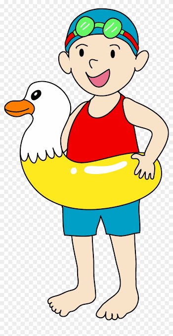 Happy Boy Clipart Black And White - Kids Swimming Clipart
