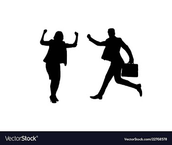  					Happy business silhouettes vector image														