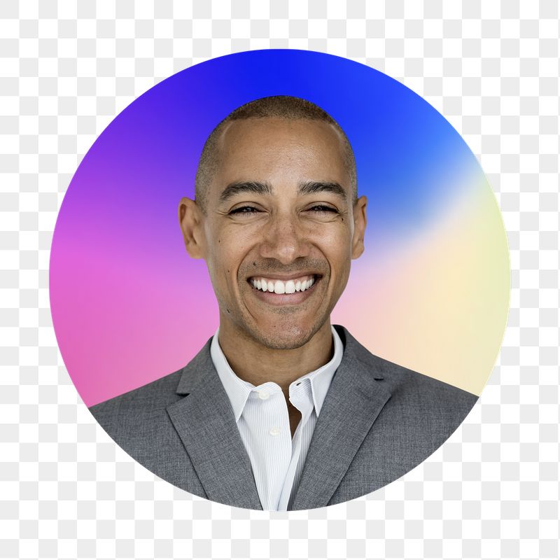 Happy businessman png, round badge, | Free PNG - rawpixel