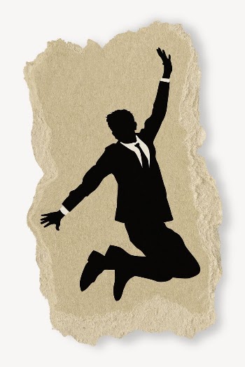 Happy businessman silhouette torn paper, | Free PSD - rawpixel