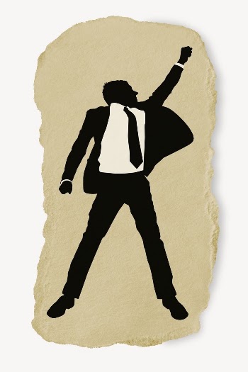 Happy businessman silhouette torn paper, | Free PSD - rawpixel