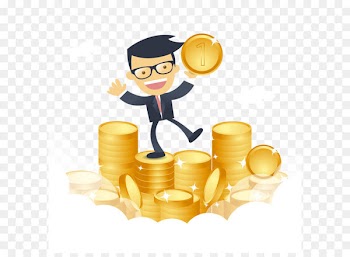 Happy businessman with money vector 