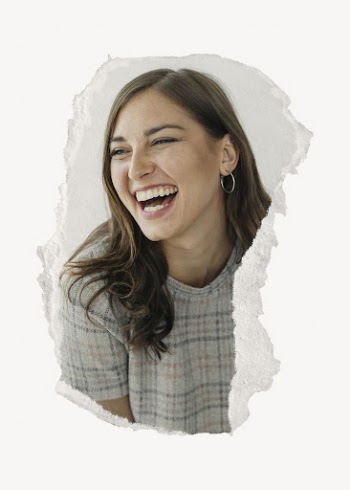 Happy businesswoman, ripped paper collage | Free PSD - rawpixel
