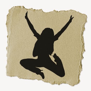 Happy businesswoman silhouette torn paper, | Free PSD - rawpixel