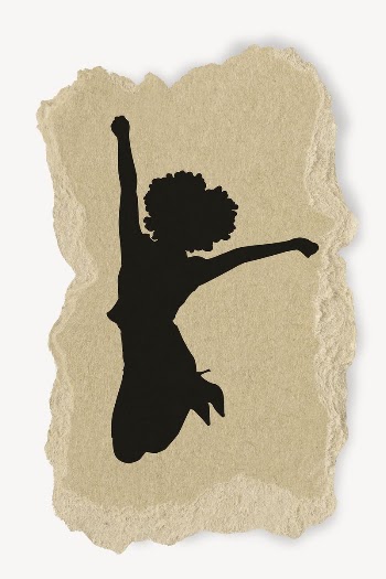 Happy businesswoman silhouette torn paper, | Free PSD - rawpixel