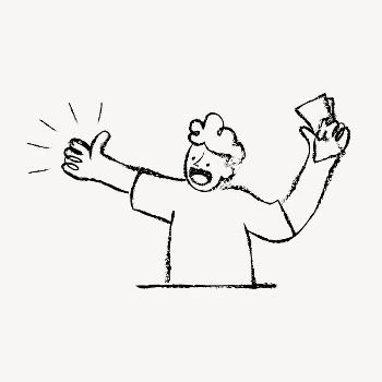 Happy buyer sticker, man holding | Free PSD Illustration - rawpixel