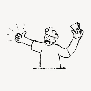 Happy buyer sticker, man holding | Free Vector Illustration - rawpixel