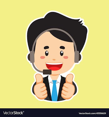happy call center character sticker