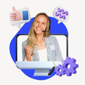 Happy call center woman, 3D | Free Photo - rawpixel