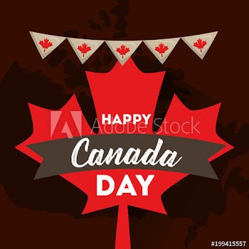 happy canada day lettering in maple leaf pennant vector illustration