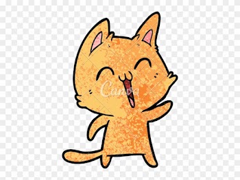 Happy Cartoon Cat Meowing - Cartoon Wolf