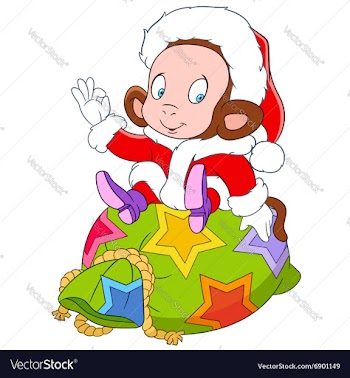 Happy cartoon monkey vector image