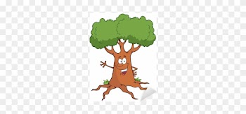Happy Cartoon Tree Character Waving A Greeting Sticker - My Alphabet Story Book