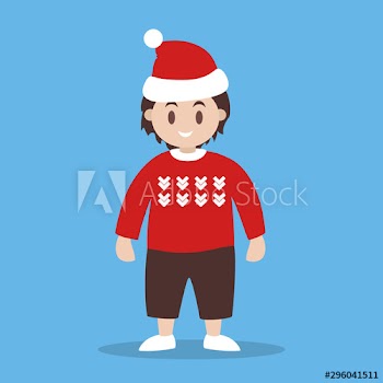Happy child in christmas sweater