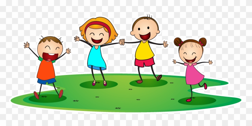 Happy Children - Kids Playing Illustration