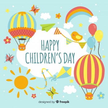 Happy children's day background in flat design Free Vector