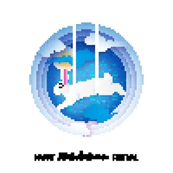 Happy Chinese Mid Autumn Festival in paper cut style. White Moon rabbit. Moon gate. Chuseok. Chinese holiday. Blue.