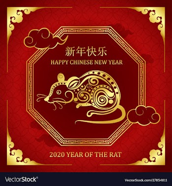 Happy chinese new year 2020 year rat vector image