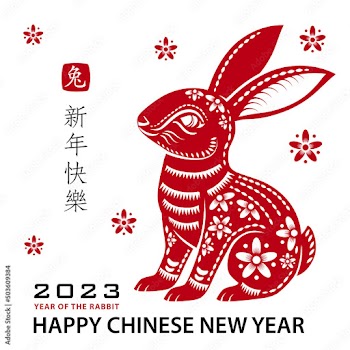Happy Chinese new year 2023 Zodiac sign, year of the Rabbit
