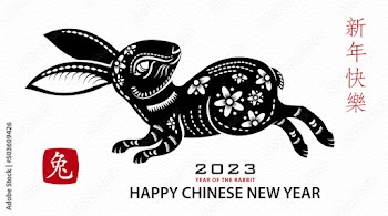Happy Chinese new year 2023 Zodiac sign, year of the Rabbit