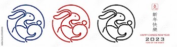 Happy Chinese new year 2023 Zodiac sign, year of the Rabbit