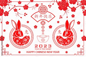 Happy Chinese new year 2023 Zodiac sign, year of the Rabbit