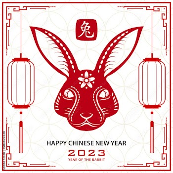 Happy Chinese new year 2023 Zodiac sign, year of the Rabbit