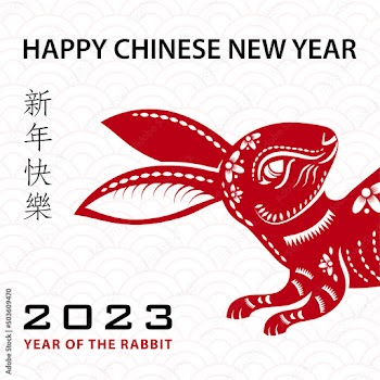 Happy Chinese new year 2023 Zodiac sign, year of the Rabbit