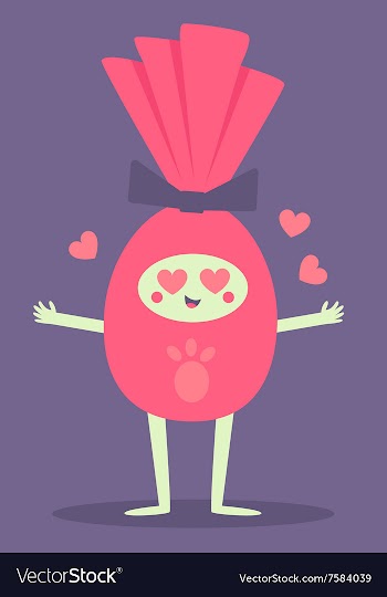 Happy Chocolate Easter Egg Crazy in Love vector image