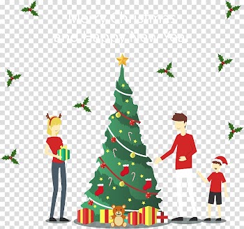 Happy Christmas and New Year transparent background PNG clipart