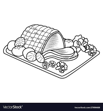 Happy christmas special roasted pork menu vector image