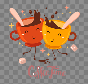 Happy coffee time with friends! by Joan R. | Inktale