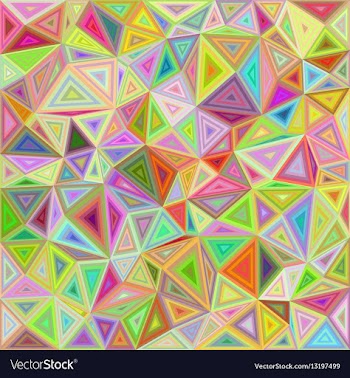Happy color irregular triangle mosaic background vector image