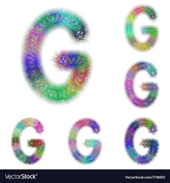Happy colorful fractal font set - letter G vector image