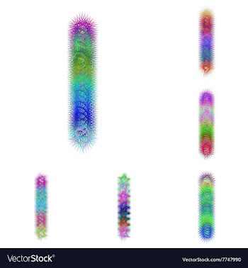 Happy colorful fractal font set - letter I vector image